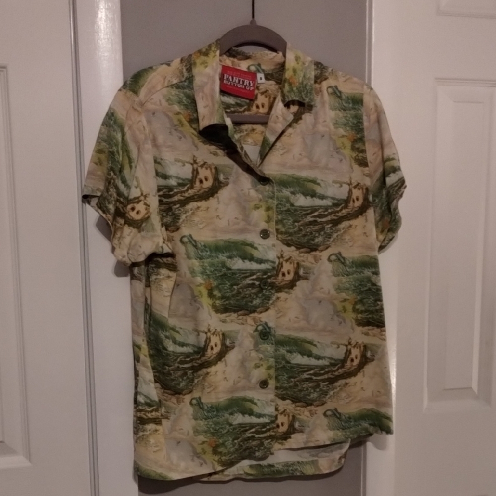 OPEN TO OFFERS Big Bud Press Ocean & Sky Unisex Pantry Button Up S